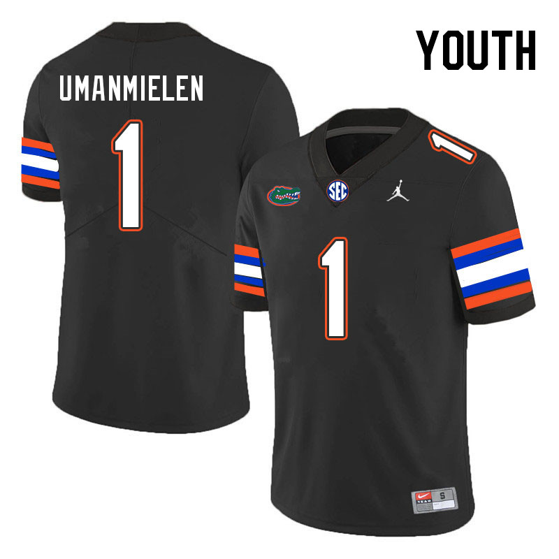 Youth #1 Princely Umanmielen Florida Gators College Football Jerseys Stitched Sale-Black